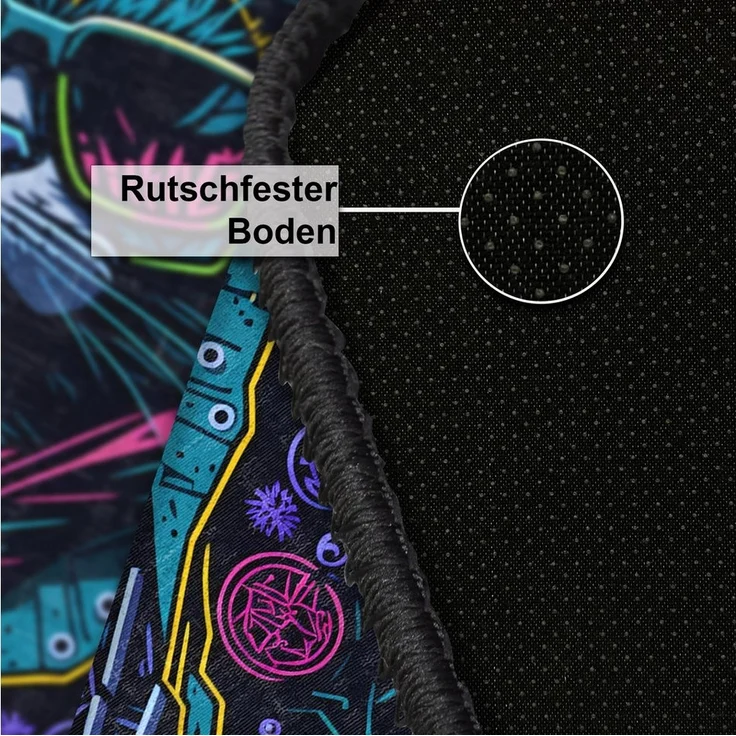 Bamyum Teppich Blackcat Chenille Druck Teppich, Gaming Videospiel Waschbarer Teppich, Einzelstück – Bild 3