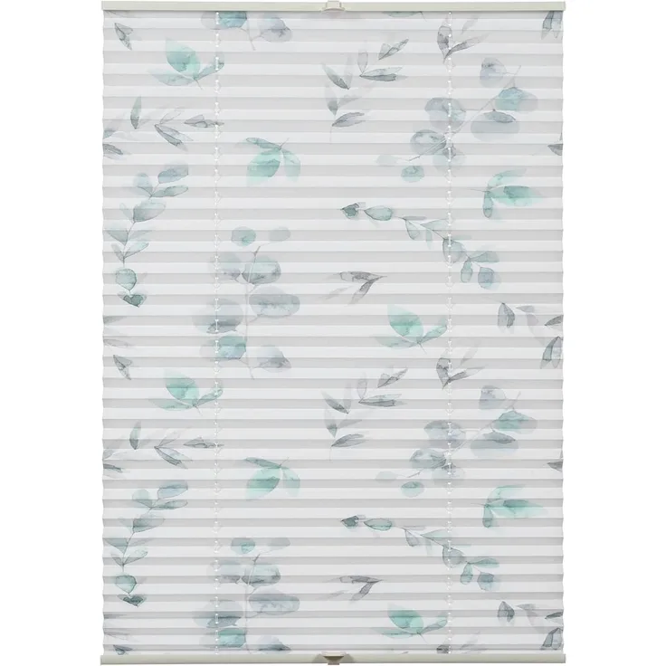 GARDINIA Plissee Concept zum Klemmen Flowers and Plants Zweig, blickdicht, ohne Bohren, verspannt, Klemmfix, in der Breite kürzbar