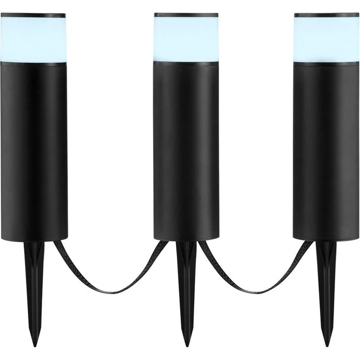 Brilliant LED Gartenleuchte Dody, Bluetooth, Dimmfunktion, Farbwechsel, RGB, LED fest integriert, warmweiß - kaltweiß, LED Gartenspieß 3er Set, dimmbar, RGB, CCT, IP44, App steuerbar – Bild 3