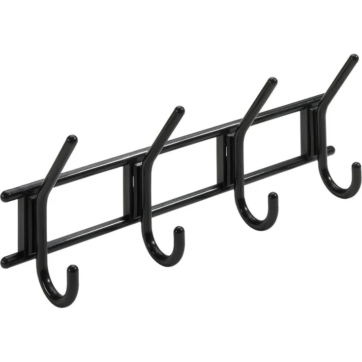 Hettich Garderobenhaken 4 Haken 37,0 x 15,0 x 7,0 cm schwarz