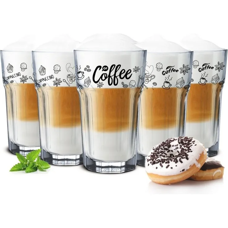 6 Kaffeegläser 300ml Latte Macchiato Gläser Teeggläser Cocktailgläser Caipirinha
