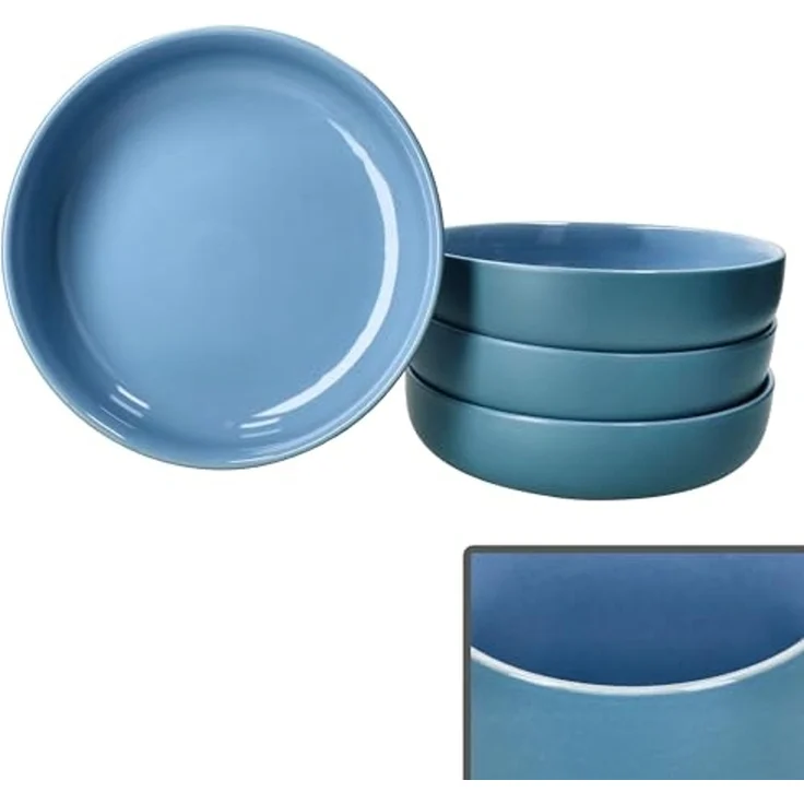 Ritzenhoff & Breker Suppenteller Ritzenhoff 4x Jasper Suppenteller 610ml Ozeanblau Steingut 4 Pers. – Bild 2