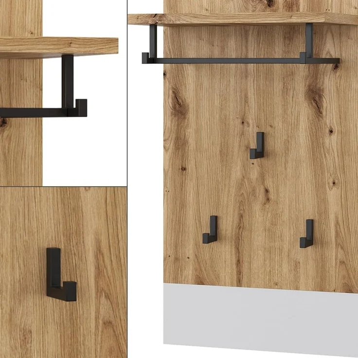 Wandgarderobe Selena Weiß/Artisan 44 x 83 cm Vicco – Bild 6