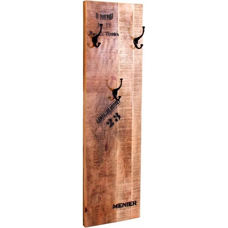RUSTIC Wandgarderobe Lackiertes Mangoholz Natur