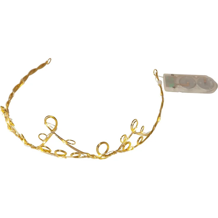 Leuchtendes Diadem 20 LEDs messingfarben Timer Ø 18cm H 6cm