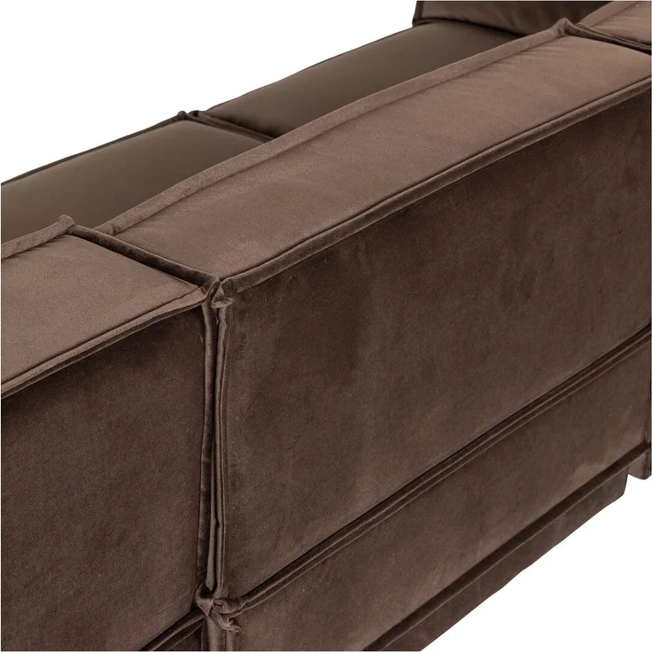 Ecksofa Chaiselongue Manu - Samt Braun, Rechts – Bild 7