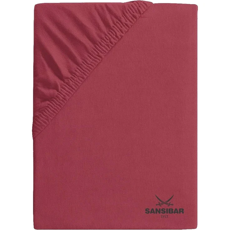 Spannbettlaken SANSIBAR Jersey BL 140x200 cm rot Spannbetttuch Bettlaken Spannlaken