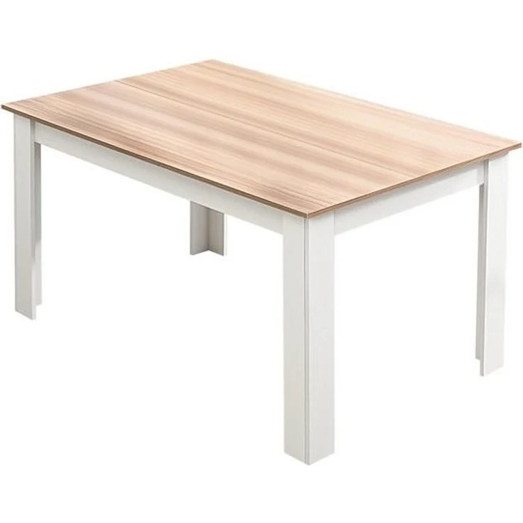 Mondeer Esstisch Esszimmertisch, 138 x 90 x 75cm, Eiche und Weiß – Bild 4