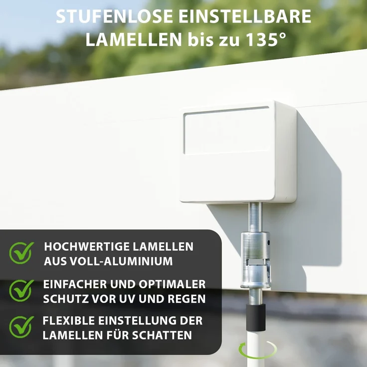 Weide E-Deluxe Plus | elektrische Pergola mit LED | Voll Aluminium | 4 x 6 M | motorisiertes Lamellendach weiß – Bild 3