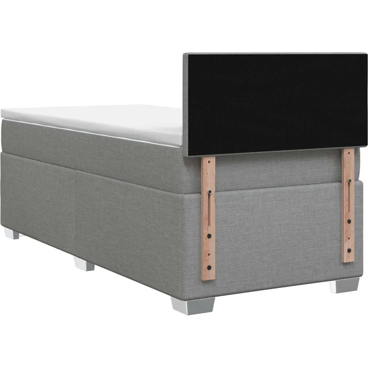 vidaXL Boxspringbett mit Matratze Hellgrau 90 x 190 cm Stoff 3450369 – Bild 8