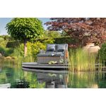 Greemotion 'Bahia Tobago' Rattan-Lounge mit Bettfunktion inkl. Hocker, Grau, 117 x 93 x 74