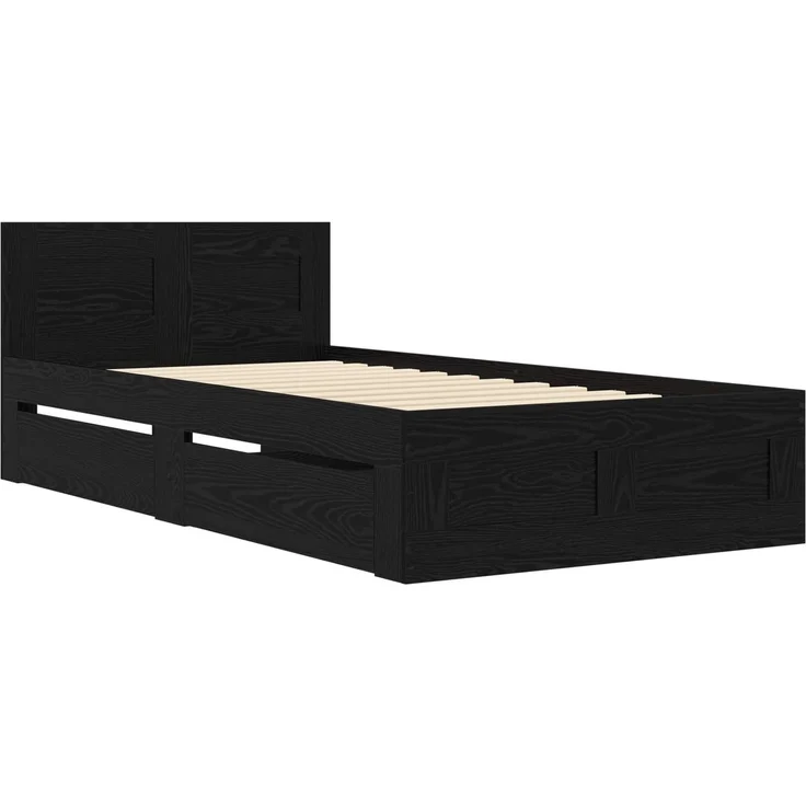 vidaXL Bettrahmen mit Schubladen 2 stk. Schwarze Eiche Holzwerkstoff 3429683 – Bild 4