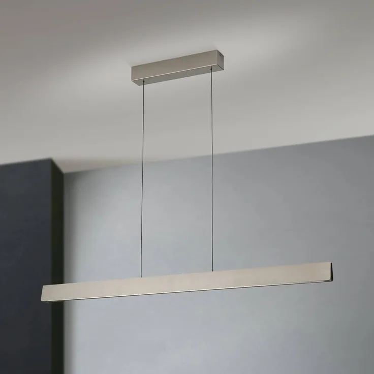Orion LED-Hängelampe Tara, nickelfarben, 120 cm, höhenverstellbar mit CCT-Funktion und Dimmer