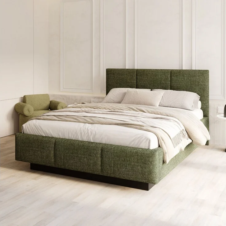 FDM Polsterbett ALMADA modern mit Bettkasten MADE IN EU - mit Ottawa Bezug (verfügbar 90x200 120x200 140x200 160x200 180x200 cm, Bettrahmen, Bett, mit großen gepolsterten Kopfteil, mit Bettkasten zum aufklappen), Hebbarer Metallrahmen, Bettkasten – Bild 1