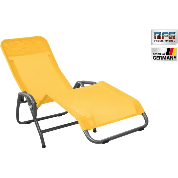 MFG 'Pool 3' Bäderliege klappbar, Textilbezug gelb, 190 x 55 cm – Bild 3