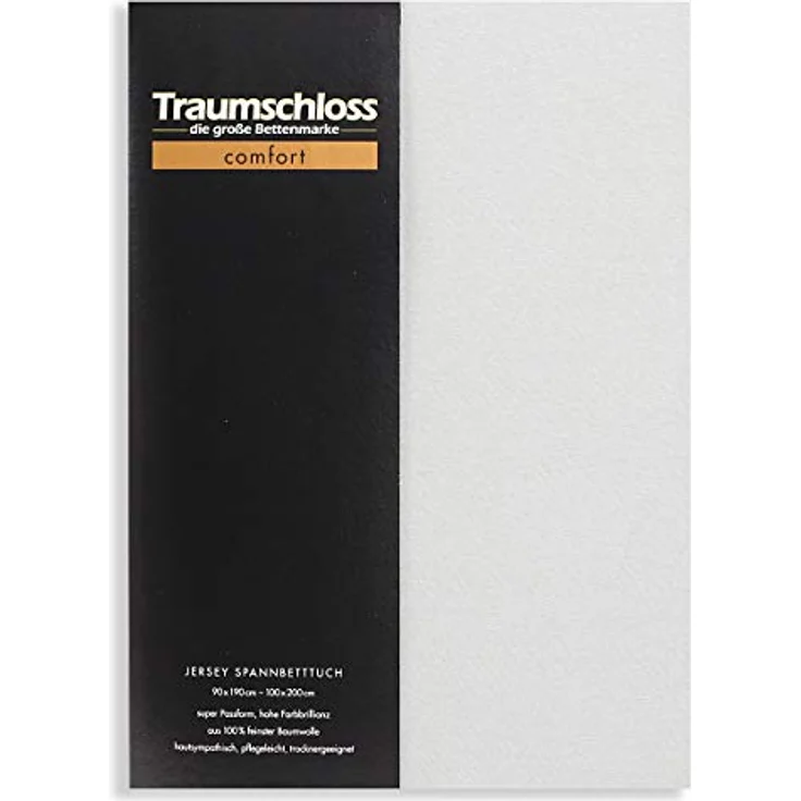 Traumschloss Spannbettlaken Comfort, Jersey, Silber (Hell), 90-100x200, 100% Baumwolle – Bild 2