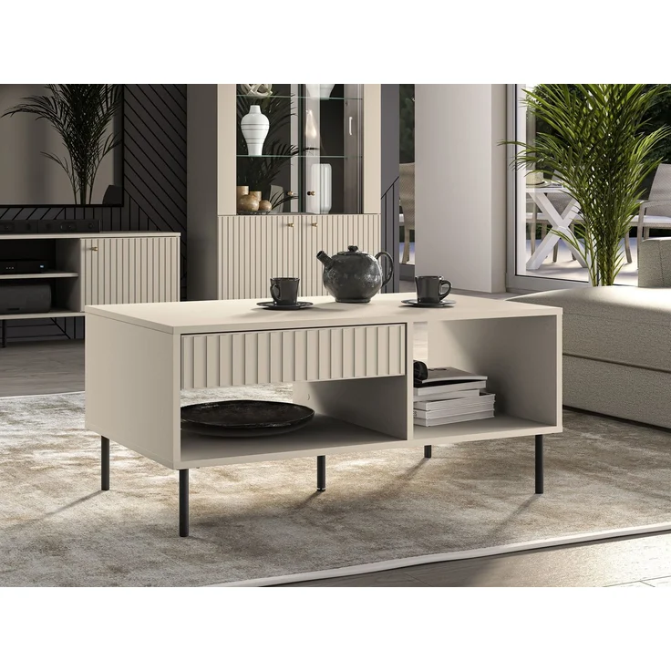 Selsey 'Caletto' Wohnzimmertisch rechteckig, beige, ca. 45 x 100 x 60 cm – Bild 2
