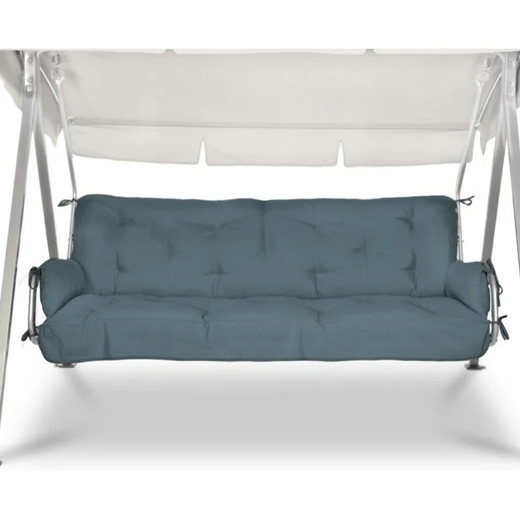 Beautissu Sitzauflage Sitzkissen für Hollywoodschaukel Flair HS, 180 x 50 x 8 cm, Taubenblau, Garten Auflage mit Zwei Kissen, Polster für Gartenbank Polsterauflage – Bild 2