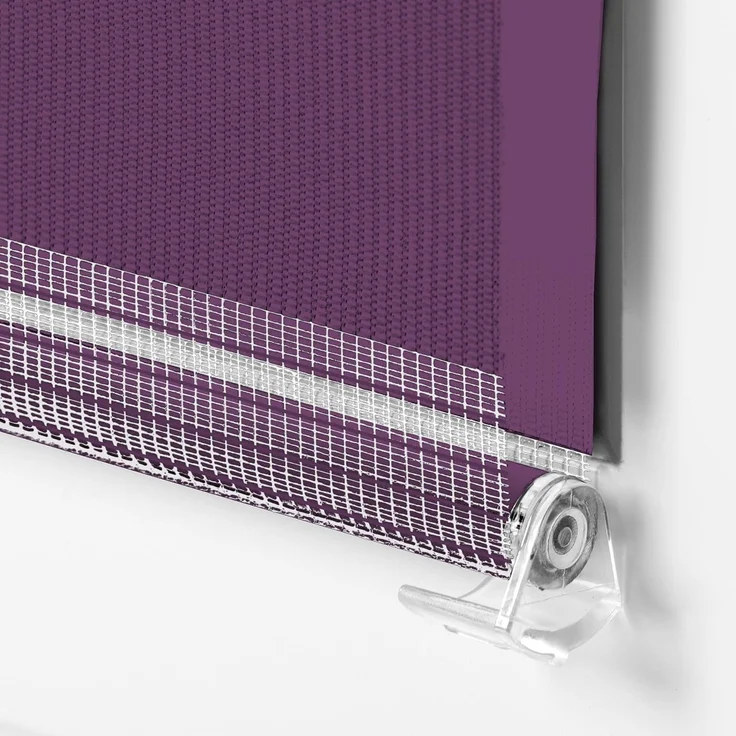 Doppelrollo Klemmfix ohne Bohren 75x210 cm Lila Duo Rollo Klemmrollo Sonnenschutzrollo Fensterrollo für Fenster & Türen Zebrarollo Seitenzugrollo – Bild 5