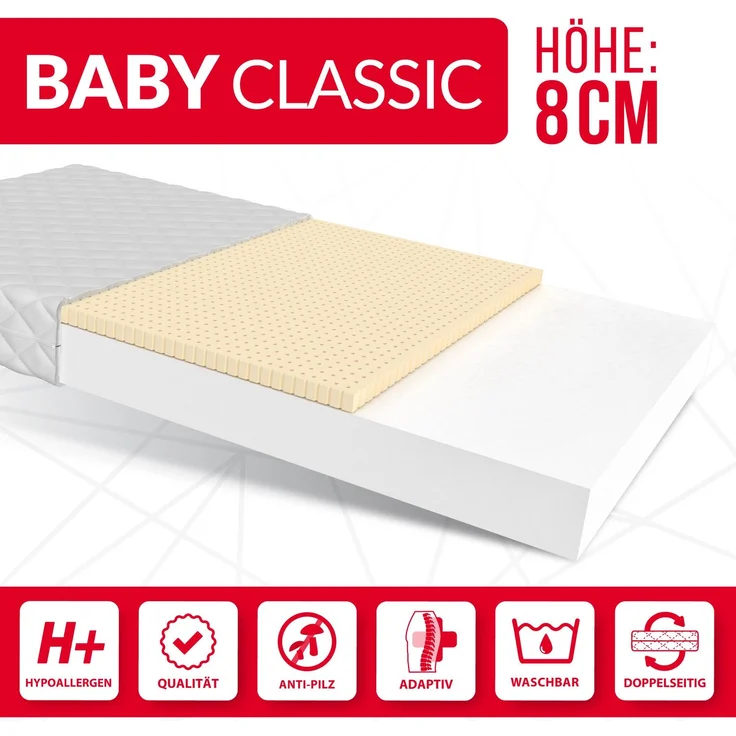 Matratze DREAM 90x180 cm Kaltschaum H2 H3 LATEX 11 cm Dino Bezug – Bild 4