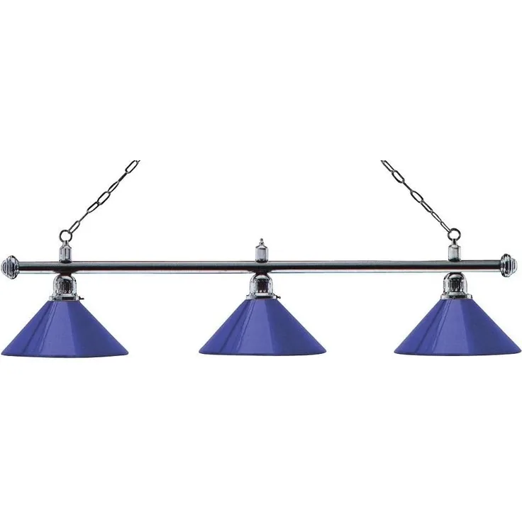 Billardlampe London 3fach Chrom/Blau