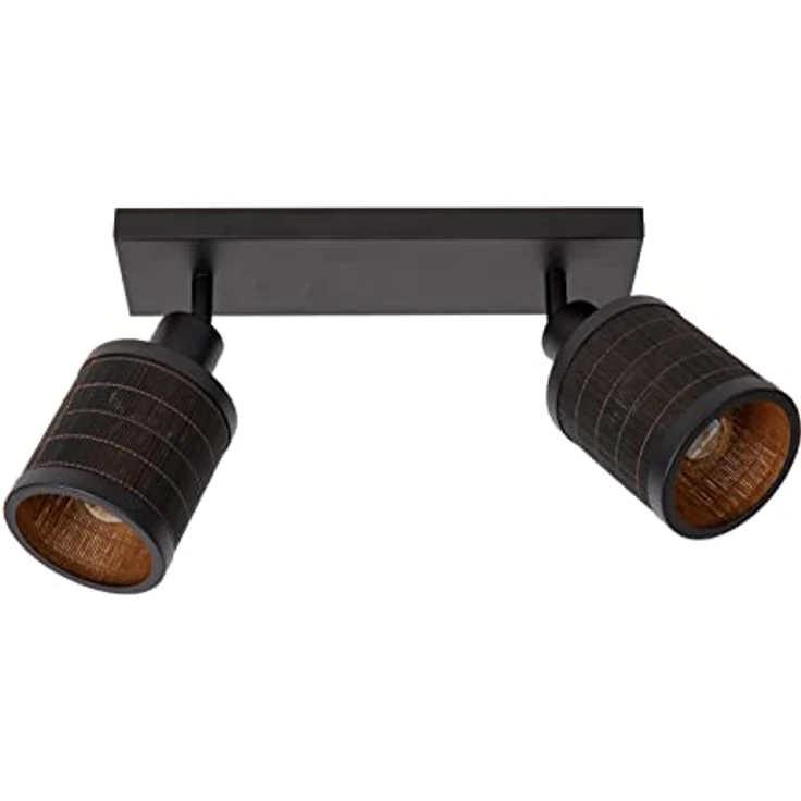 LUCIDE TAGALOG Deckenstrahler, 2xE27, dreh- und kippbar, Schwarz, Holz gefertigt, dimmbar – Bild 3