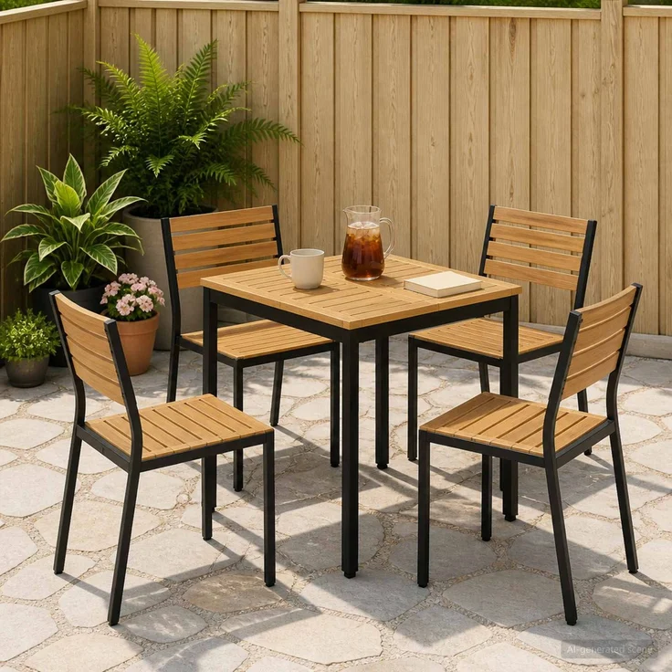 vidaXL Gartentisch NAARDEN Weiß gewaschen und Schwarz 901754 – Bild 1
