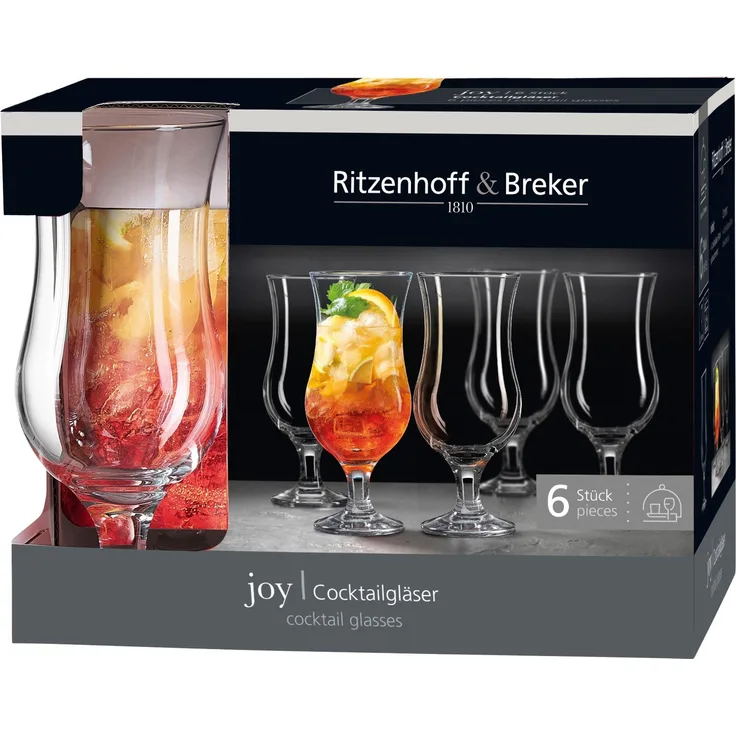 6er-Set Cocktailgläser Joy