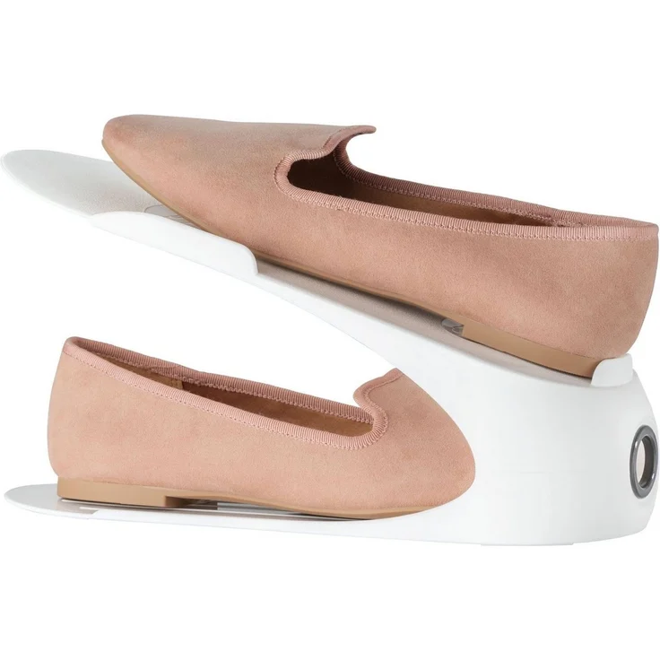 WENKO Schuhstapler, 50 % mehr Platz im Schuhschrank, Kunststoff, 4-teilig – Bild 2