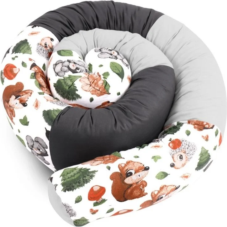 Amilian Nestchenschlange Bettschlange 210cm - Seitenschläferkissen - Nestschlangen, Nestchen - Bettumrandung als Kopfschutz - Kantenschutz für Babybett – Bild 4