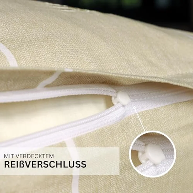 Esprit Bettwäsche HARPLINES Renforcé Kissenbezüge und Bettwäsche, Baumwolle, 2 teilig, 40 x 40 cm 2er Pack in Beige – Bild 5