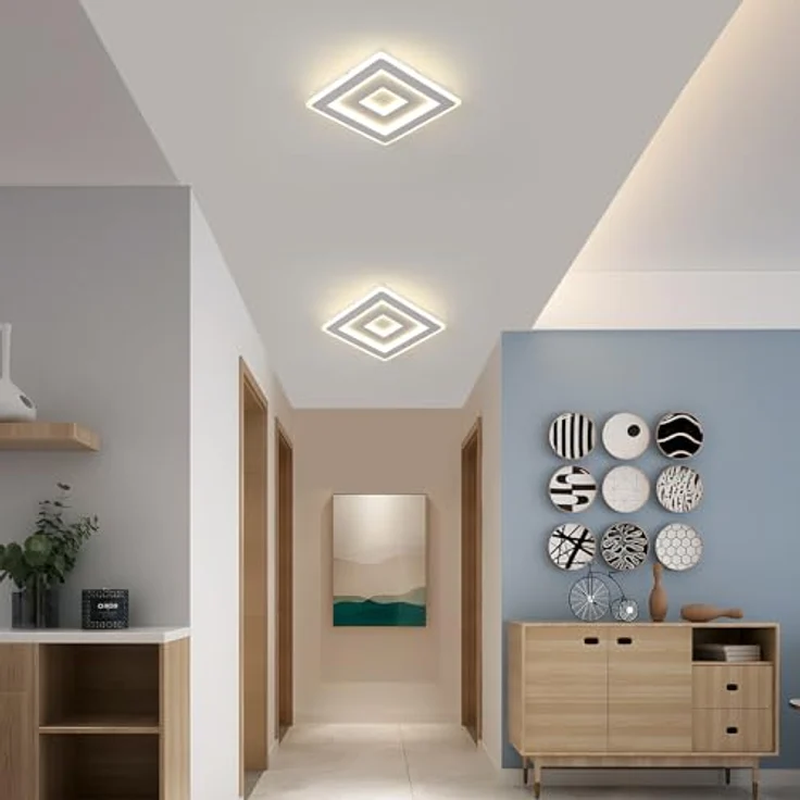 Comely Deckenleuchte Quadrat, Moderne LED Deckenlampe 42W 4725LM 30cm Acryl Deckenbeleuchtung, Weiße Lampe für Schlafzimmer Wohnzimmer Flur, Natürliches Licht 4500K – Bild 7