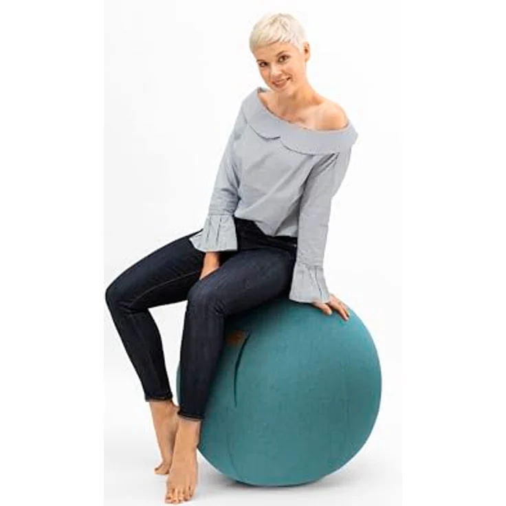 Sitting Ball Hocker Felt 150 l, Outdoor-Sitzsack mit waschbarem Bezug und praktischer Seitentasche, Aquamarin – Bild 4