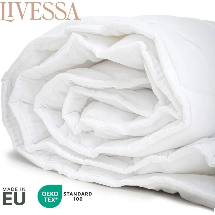 livessa Kunstfaserbettdecke Mikrofaser Bettdecke Steppdecke Ganzjahresdecke 300g/m² Atmungsaktiv, Füllung: Hohlfaser, Bezug: Mikrofaser, Atmungsaktiv, feuchtigkeitsregulierend, leicht und formstabil – Bild 1