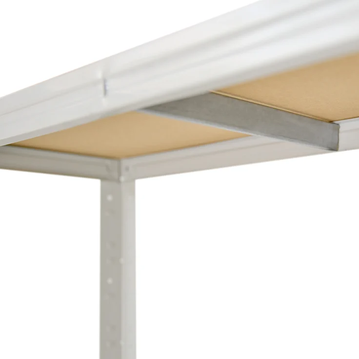 shelfplaza HOME 190x80x60 cm Werkbank Regal in weiß mit 6 Böden und 145 kg Traglast pro Boden – Bild 3