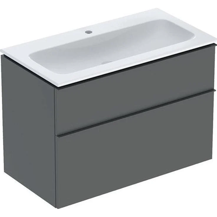 Geberit iCon Set Möbelwaschtisch mit Unterschrank, 2 Schubladen, wandhängend, 90x63x48 cm, feuchtigkeitsbeständig, vormontiert, 502337