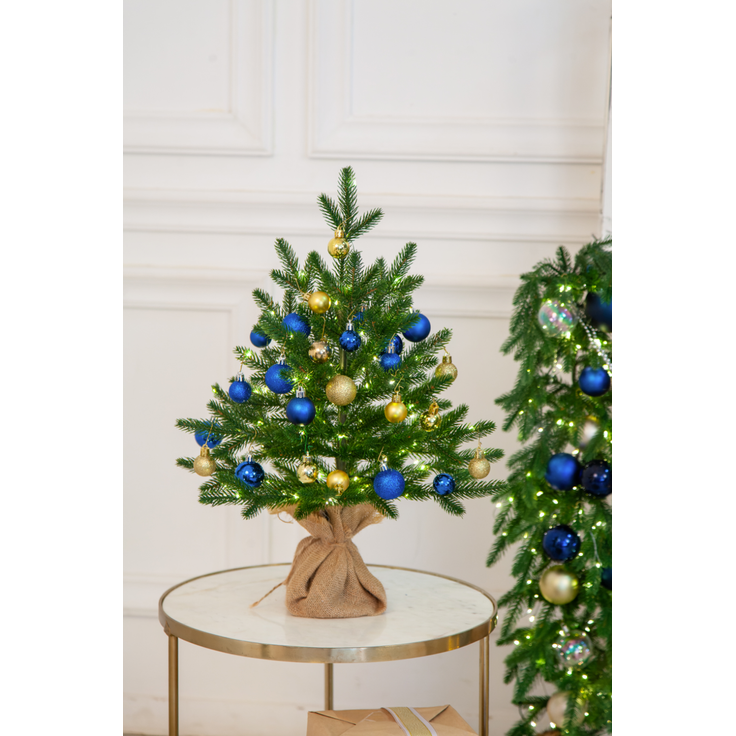 EveXmas Adele Künstlicher Weihnachtsbaum Grün 215 cm mit 450 LEDs – 100% PE Spritzguss, Nordmanntanne-Optik, inkl. Metallständer, Tasche & Baumkorb – Bild 5
