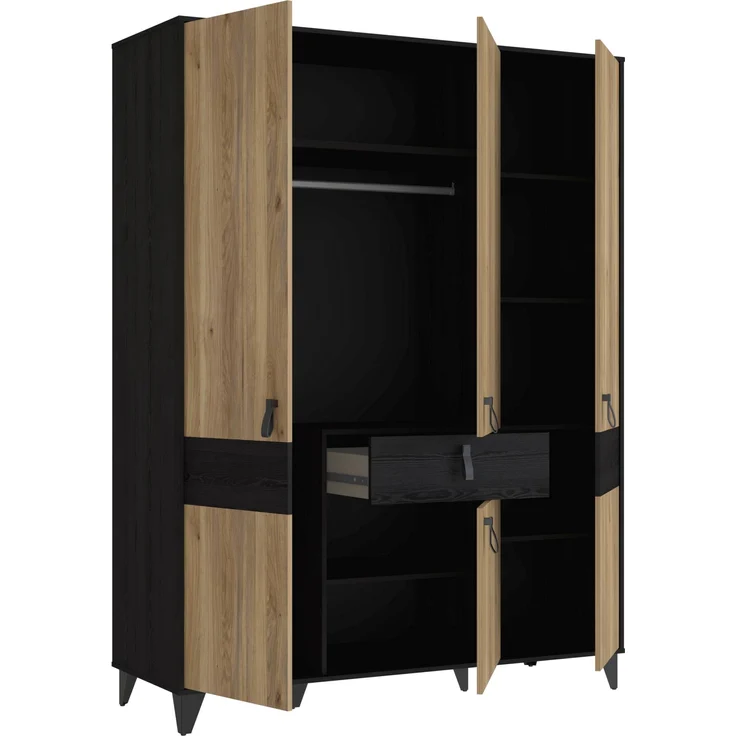 Jugendzimmer LYA mit 4-trg. Schrank Optik: Mauvella / Cabezone Eiche – Bild 3