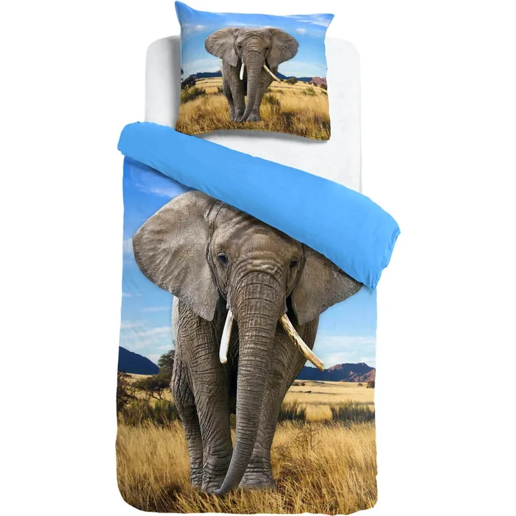 Elefant Bettwäsche Digitaldruck ESPiCO Sleep and Dream 135 x 200 + 80 x 80 cm