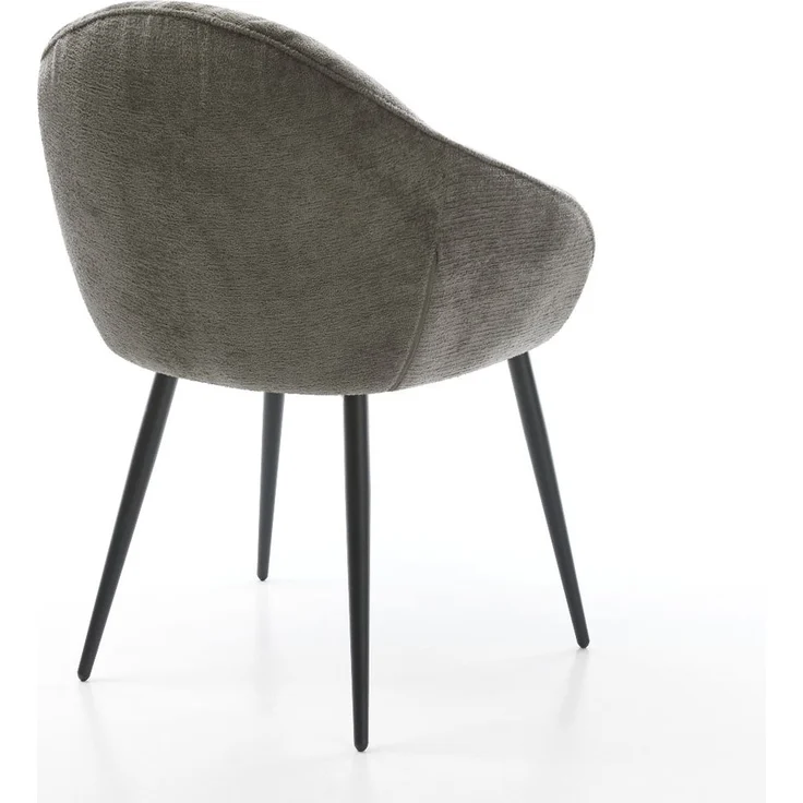 Esszimmerstuhl Gaio-Flex Bouclé Soft Schlamm 4-Fuß konisch Schwarz – Bild 5