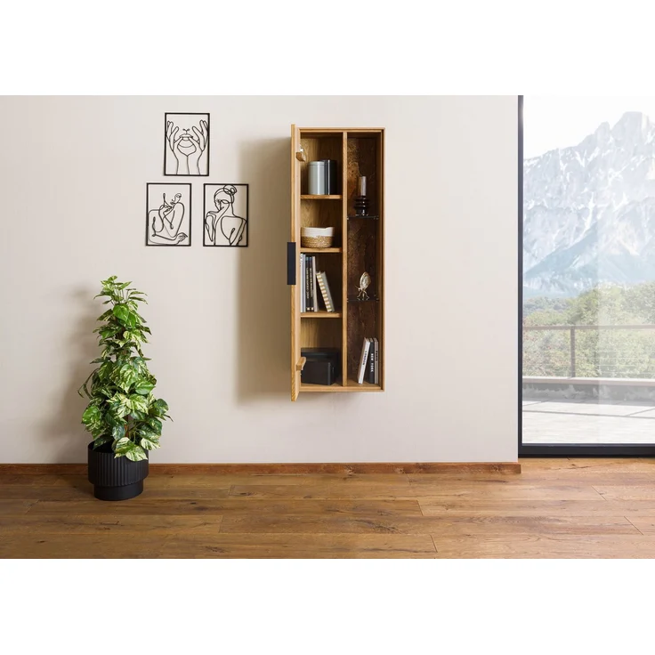 Hängevitrine Wildeiche 46x38x132 natur geölt LINDAU #12 – Bild 3