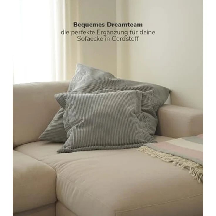 mokebo Sofakissen Das Wölkchen, (aus Cordstoff), auch als Dekokissen, Zierkissen oder Flatterkissen in Beige – Bild 7