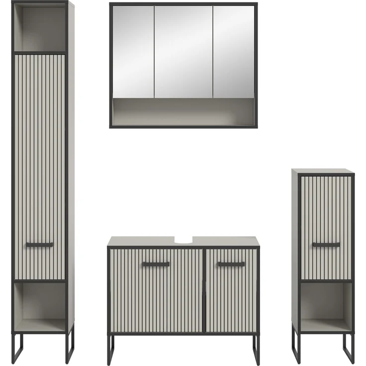 Badezimmer-Set >Bagno< (4-teilig) in kaschmir Dekor - 170x192x36cm (BxHxT) – Bild 4