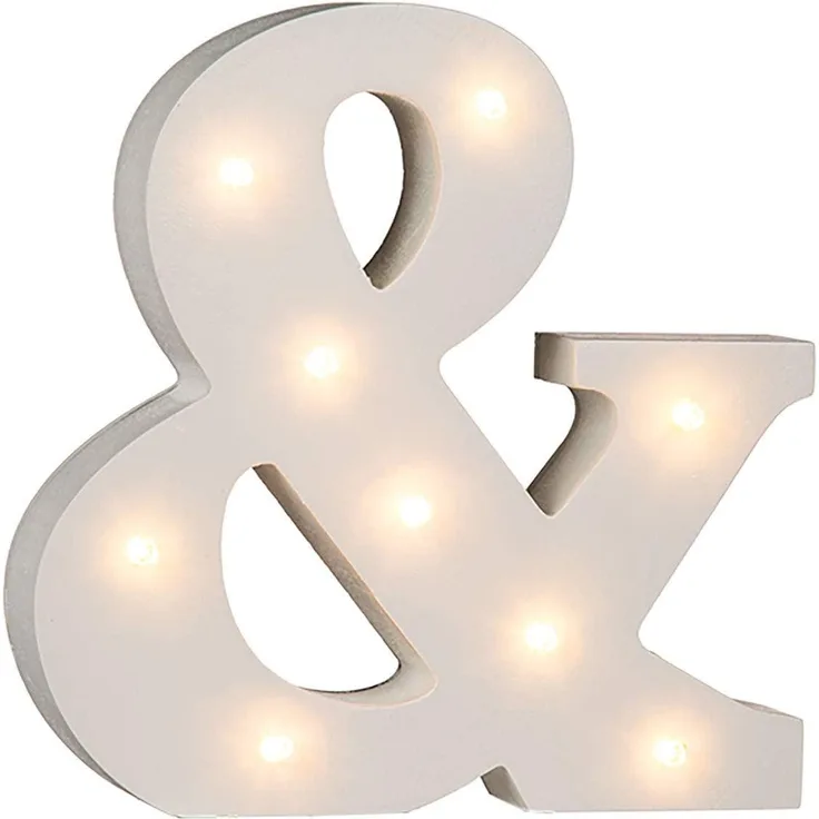 Beleuchtetes Holz-Zeichen &, mit 9 LED