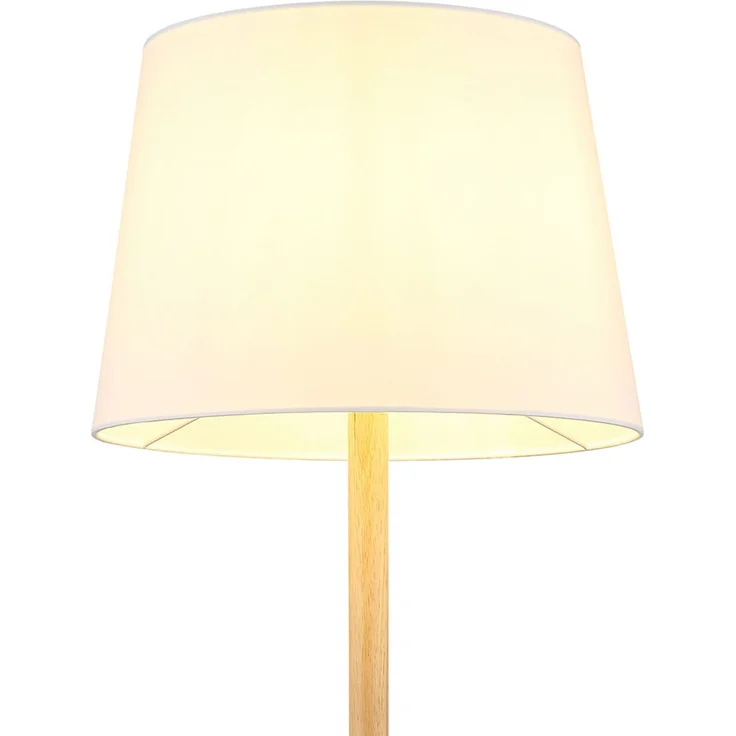 Stehleuchte, Holzoptik, Textil weiß, H 151 cm – Bild 8