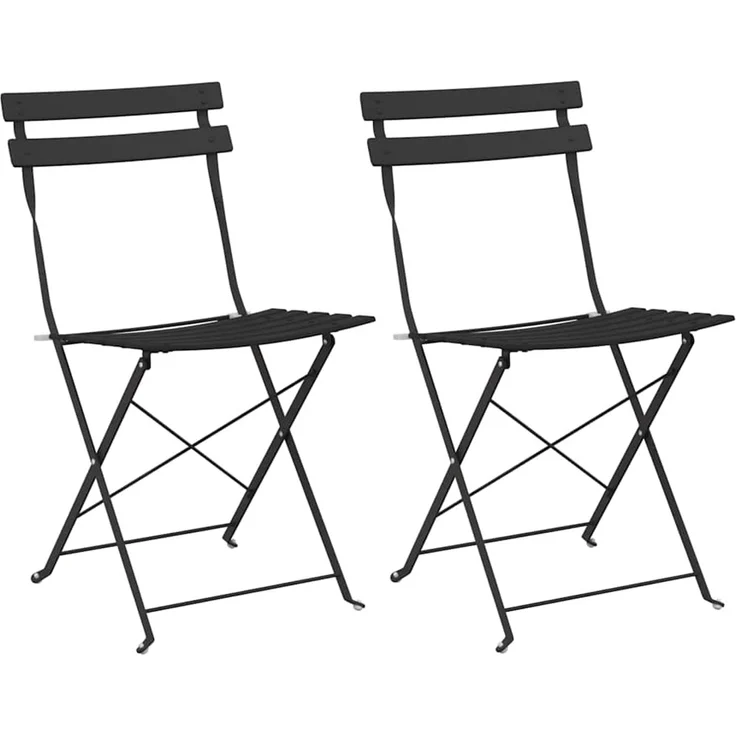 vidaXL Gartenklappstuhl 2 pcs Anthrazit 42 x 46 x 82cm Metall 42002960 – Bild 1
