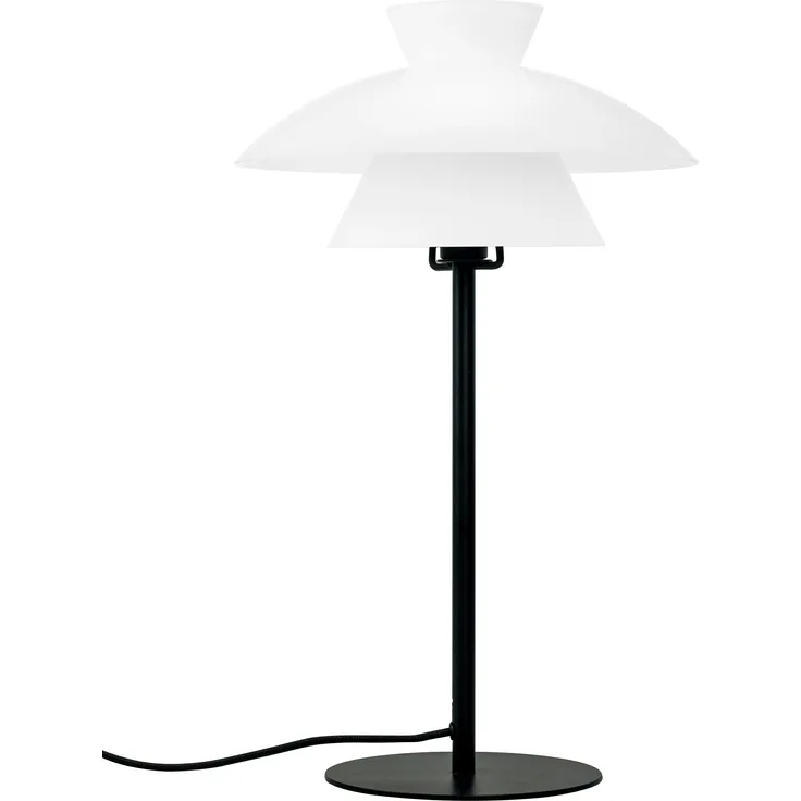 Dyberg Larsen Valby Opal Tischlampe, LED Nachttischleuchte in Schwarz, G9 Leuchtmittel