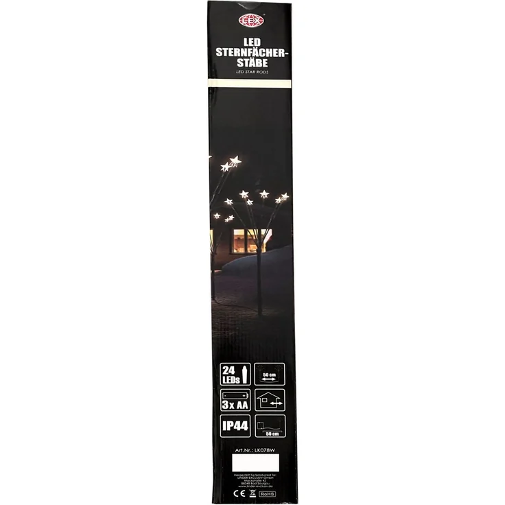 4er Set LED-Gartenleuchtstäbe mit 24 Sternen Batteriebetrieben – Bild 7