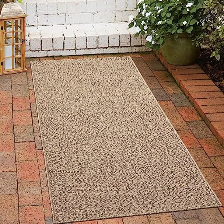 Carpetia Outdoorteppich In- & Outdoorteppich Jute-Look, rechteckig, Höhe: 5 mm, robuste Struktur wetterfest & pflegeleicht