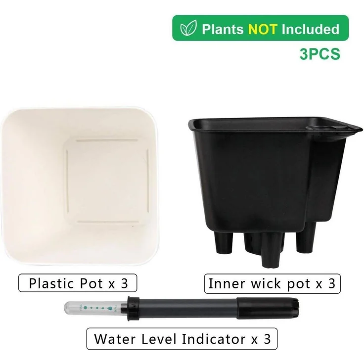 T4U 13cm Blumentopf Selbstbewässerung Weiß 3er-Set Pflanztopf – Bild 4
